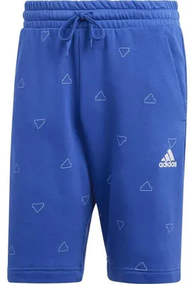 Produktbild von Adidas Herren Seasonal Essentials Monogram Graphic Shorts, semi Lucid Blue/White