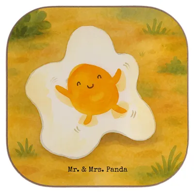 Produktbild von Mr. & Mrs. Panda Untersetzer für Gläser Spiegelei Ei Design - Weiß - Geschenk, Tag, Tassen, Schön, Tischuntersetzer, Lustige Sprüche, Coaster, Liebe, gläseruntersetzer