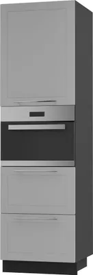 Produktbild von Backofenschrank KVANTUM Teilauszug 60cm Korpus- & Frontfarbe wählbar (Q-D14/RU/2M/356),dust grey matt,schwarz