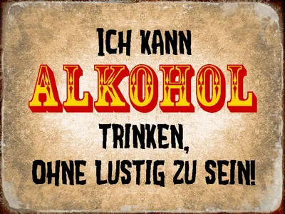 Produktbild von vianmo Holzschild 30x40 cm kann Alkohol trinken ohne lustig