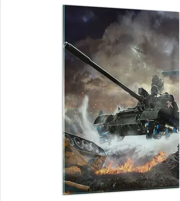 Produktbild von Bilder auf glas - Einteilig - Krieg Panzer Airplain Schlacht - 80x120cm - Glasbilder - Wandbilder - Bilder - Wanddekoration aus Glas - Glas Bilder - Wandbild auf Glas - GPA80x120-2936
