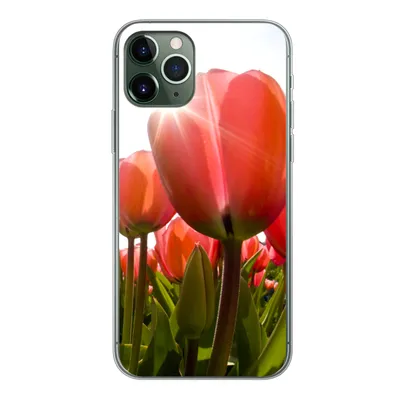Produktbild von MuchoWow® Handyhülle Schutzhülle Hülle für iPhone 11 Pro Blumen - Tulpen - Sonne Silikon Softcase Handy Hülle - Handy