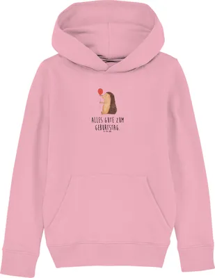 Produktbild von Mr. & Mrs. Panda Kinderpullover Igel Luftballon 9-11 Jahre (134/146) - Baumwolle Pink - Geschenk, Hoodie, Pullover, Lustige Sprüche, Herzlichen Glückwunsch, Kapuzenpulli