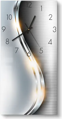 Produktbild von DEQORI Glasuhr 30x60 cm Zahlen 'Elegantes Vektordesign' Wanduhr Glas Uhr Design leise