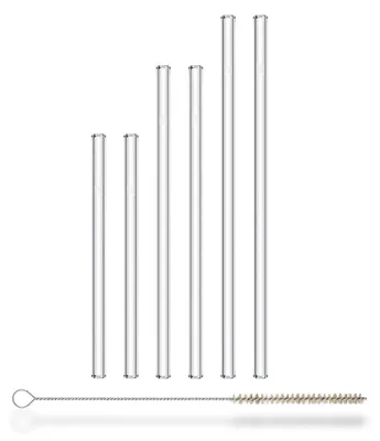 Obrázek produktu pro Sada skleněných brček HALM rovná 23cm 20cm 15cm extrémně stabilní 6 kusů