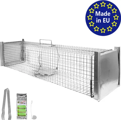 Produktbild von Petigi Tierfalle Lebendfalle für kleine bis mittelgroße Tiere wie Maus, Katze, Marder, Fuchs, Otter, Kaninchen, Modell: , Größe / Modell:Stable 9 (120 x 26 x 26 cm)