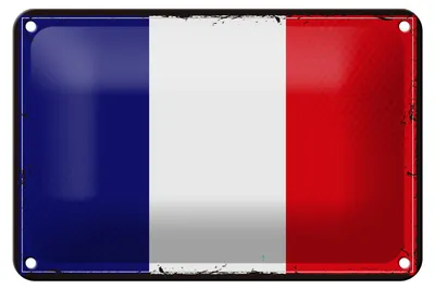 Produktbild von Blechschild Flagge Frankreichs 18x12cm Retro Flag of France Dekoration