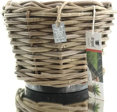 Produktbild von VAN DER LEEDEN DRYPOT® Rattan Pflanzgefäß Grau Ø ca. 24 cm - Sylter Körbe