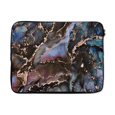 Produktbild von MuchoWow® Laptop Hülle 15 Zoll Marmor - Gold - Rosa Laptoptasche - Laptoptasche - Sleeve - Rundum-Schutz