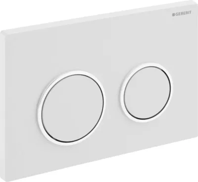Produktbild von Geberit Abdeckplatte OMEGA 20 115.085.KJ.1 2-Mengensp. weiss/hochgl.vchr/weiss
