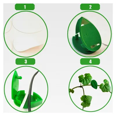 Produktbild von 80 Stück Pflanzenclips für die Wand, Grüne Ranken Pflanzenhalter, Selbstklebende Pflanzenclips, Pflanzenstützen für Kletterpflanzen, Wandbefestigung