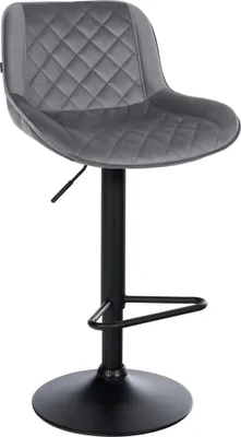 Produktbild von CLP Barhocker höhenverstellbar, Barstuhl Kasson drehbar mit Rückenlehne, modern dunkelgrau Material Samt