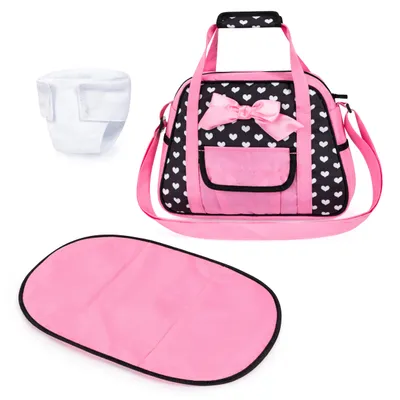 Produktbild von Bayer Design 69060AA Puppen Pflegetasche, Wickeltasche für Puppeneltern, mit Wickelauflage, Puppenwindel