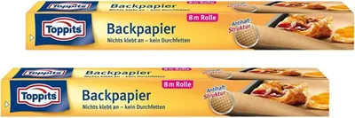 Produktbild von Toppits Backpapier 8m Rolle 38cm breit Antihaft-StStruktur (2er Pack)
