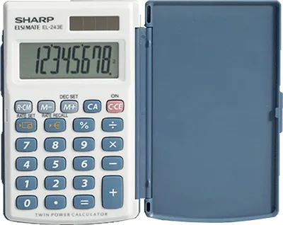 Produktbild von Sharp Taschenrechner EL-243 E, Solar- und Batteriebetrieben, für grundlegende mathematische Berechnungen