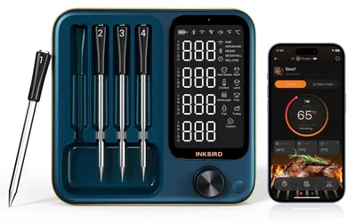 Fleischthermometer mit 4 Sonden, WiFi/Bluetooth, Apple Watch