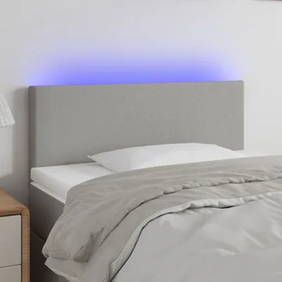 Produktbild von vidaXL LED Kopfteil Hellgrau 90x5x78/88 cm Stoff - LED Kopfteil - LED Kopfteile - Kopfteil - Bett-Kopfteil