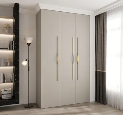 Produktbild von Kleiderschrank mit Regalböden 140/40 LORENA 2 - Kaschmir / Gold