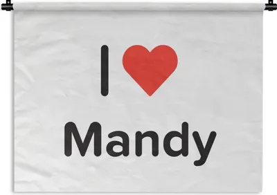 Produktbild von MuchoWow® Wandteppich Wandbehang Ich liebe - Mandy - Mädchen 90x67.5 cm Tapisserie Dekoration Wandtuch - Fototeppich - Wand-Skulpturen