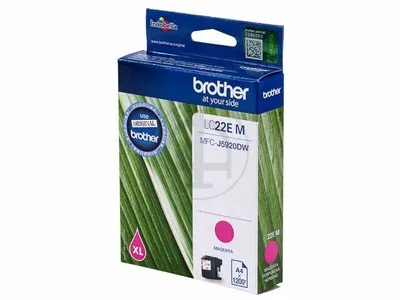 Produktbild von Brother LC22EM, Magenta, Tinte auf Pigmentbasis, 1 Stück(e), 1200 Seiten, Einzelpackung