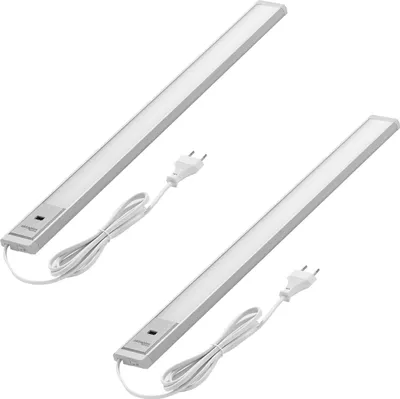 Produktbild von 2er Set Oktaplex Aluminium Unterbauleuchte dimmbar mit Sensor 57,5cm Küchenlicht warmweiß