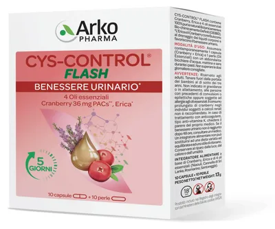 Produktbild von CYS-CONTROL FLASH Nahrungsergänzungsmittel für Harnwege mit Cranberry, Heidekraut und ätherischen Ölen, 20 Kapseln
