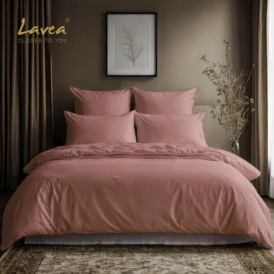 Produktbild von Lavea® 1 Bettbezug 135x200 cm, 100% Baumwolle, Atmungsaktive, Reißverschluss, pflegeleicht, STANDARD 100 - Rosa