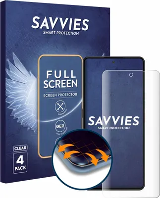 Produktbild von 4x Savvies Fullscreen Schutzfolie für Gigaset GS6 Pro Displayschutz Folie Fullcover Klar Transparent