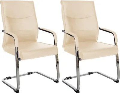 Produktbild von 2-teiliges Esszimmerstuhl-Set – Besucherstühle aus Kunstleder – ergonomisches Design
