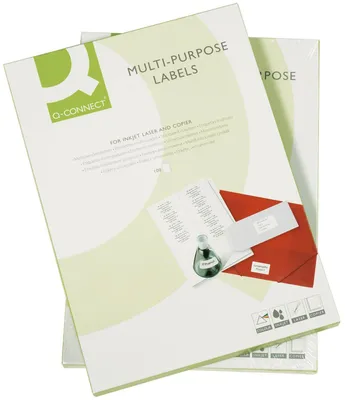 Produktbild von Selbstklebende Etiketten 70 x 25,4 mm Q-CONNECT 100 Blatt A4 Weiß