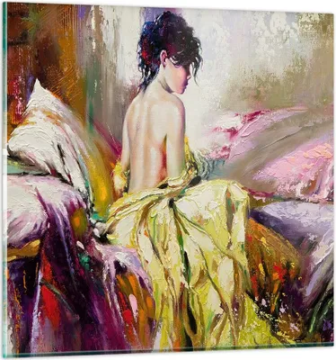 Produktbild von Bilder auf glas - Frau Modell - 60x60cm - Glasbilder - Wandbilder - Bilder - Kunstdruck - zum Aufhängen bereit - Wanddekoration aus Glas - Glas Bilder - Wandbild auf Glas - Einteilig - GAC60x60-3524