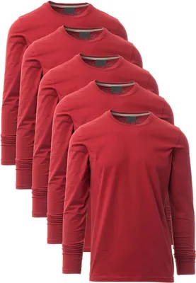Produktbild von Mivaro Herren 5er Pack Langarmshirts Bordeaux - 100% Baumwolle Longsleeves mit Rundhals, leicht anliegend, feinmaschiges Gewebe mit 165g/m² Stoffgewicht, Größen S bis 5XL