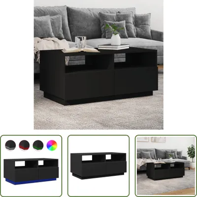 Obrázek produktu pro The Living Store Konferenční stolek s LED světly černý 90x49x40 cm