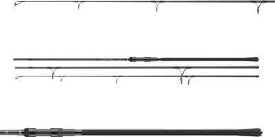 Three fishing rods are displayed horizontally against a white background, with the bottom rod showing the handle and reel seat.
