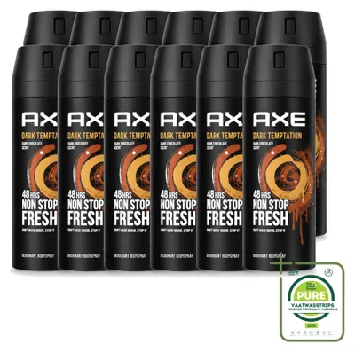 Image de 12 sprays déodorants Axe Dark Temptation, 150 ml - Lot de 12