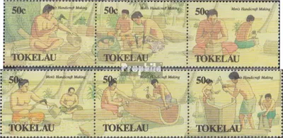 Produktbild von Briefmarken Tokelau 1990 Mi 177-182 Dreierstreifen (kompl.Ausg.) postfrisch Traditionelles Handwerk