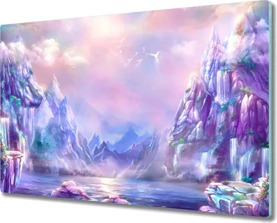 Produktbild von Coloray Küchenbrett Kochplattenabdeckung Hackbrett Schneidebrett Herdabdeckplatte 80x52 cm - See Berge Himmel