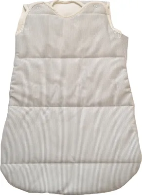 Produktbild von Baby Schlafsack 70cm wattiert Warm Baumwolle Schlafsäcke Kinder Grau Gestreift Gr 70 Ärmellos Weich Seitlich umlaufender Reißverschluss + Druckknöpfe