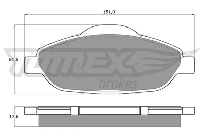 Produktbild von TOMEX brakes Bremsbeläge Satz Vorne Bremsklötze passend für PEUGEOT 308 SW I (4E, 4H) TX 14-66