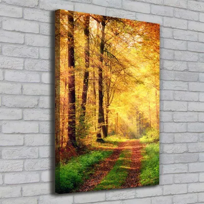 Produktbild von Tulup® Leinwandbild - 70x100cm - Wandkunst - Drucke auf Leinwand - Leinwanddruck - Wohnzimmer Wanddekoration XXL - Wohnung Deko Kunstdrucke - Landschaften - Gelb - Herbstwald