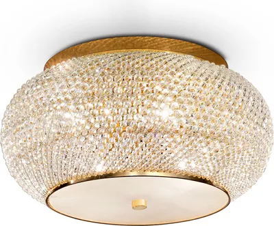 Produktbild von Pasha' Zeitgenössische Deckenleuchte Metall-Kristall Gold 6 Lichter E14