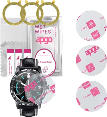 Produktbild von apgo 3 Stück Schutzglas, klar, kompatibel mit Colmi SKY1 Plus Smartwatch, Hybrid 8H, Ersatz für Hartglas, Displayschutzglas, Bildschirmschutz, Displayschutz, kratzfest