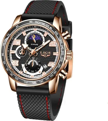 Produktbild von LIGE TA-14656 Uhr - Elegante Herrenuhr Schwarz/Gold KP14656
