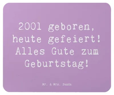 Produktbild von Mr. & Mrs. Panda Mouse Pad Spruch 2001 Geburtstag - Lavendeltraum - Geschenk, mausteppich, Mauspad, Erinnerungen, Alter, gummi, Geburtstagsgeschenk, heute gefeiert