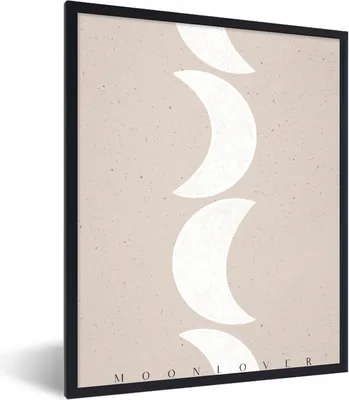 Produktbild von MuchoWow® Gerahmtes Poster Mond - Pastell - Text - Zitate 60x80 cm - Poster mit Schwarzem Bilderrahmen Wandposter Rahmen Foto Bilder - Premium - Wanddeko Wohnzimmer