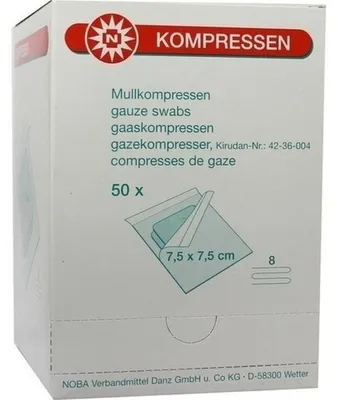 Immagine prodotto di MULLKOMPRESSEN 7,5X7,5CM 8F STERIL, 50X2 St COM