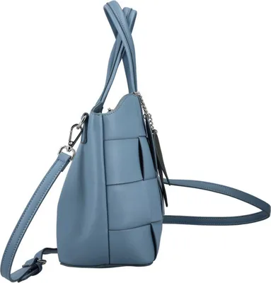 Image de Sac à main shopper Rieker pour femme, aspect tressé, modèle H1544, couleur : bleu