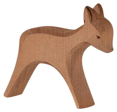 Image de Omgoods - Figurine de cerf en bois, debout, 8 cm