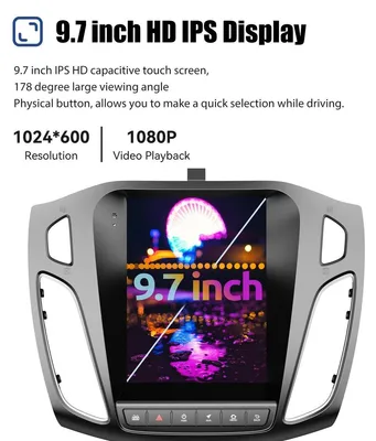 Zdjęcie produktu dla Radio samochodowe 2 DIN do Ford Focus MK3 (2012-2018) z systemem Android 13, ekranem dotykowym, funkcjami Apple CarPlay i Android Auto, nawigacją GPS, tunerem DAB+, Bluetooth, 64 GB pamięci i mocą 4x45 Watt