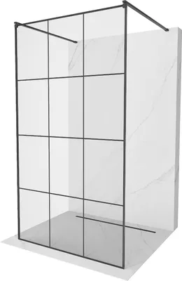 Immagine prodotto di Mexen Kioto parete doccia autoportante 100 x 200 cm, griglia nera 8 mm, nero - 800-100-002-70-77